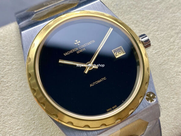 8+ Factory Vacheron Constantin Historiques 44018-37mm Half Yellow Gold Black Dial - Image 2