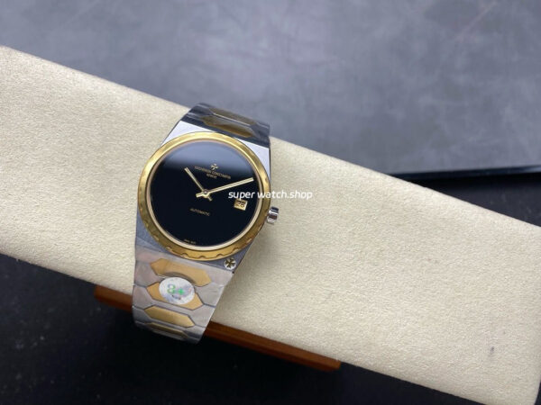 8+ Factory Vacheron Constantin Historiques 44018-37mm Half Yellow Gold Black Dial - Image 4