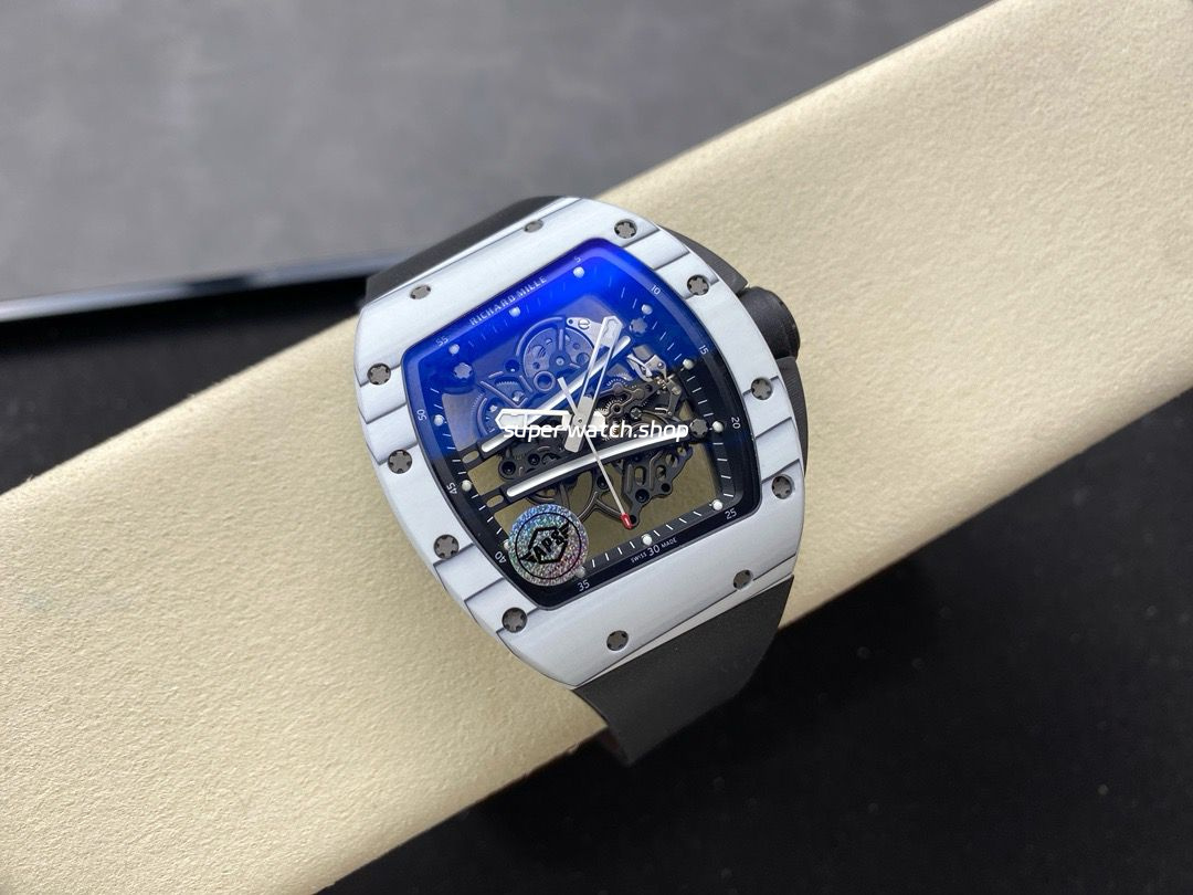 APS Factory Richard Mille RM061 42.7mm Carbon Fiber Rubber Strap Skeletonized Dial - Image 3