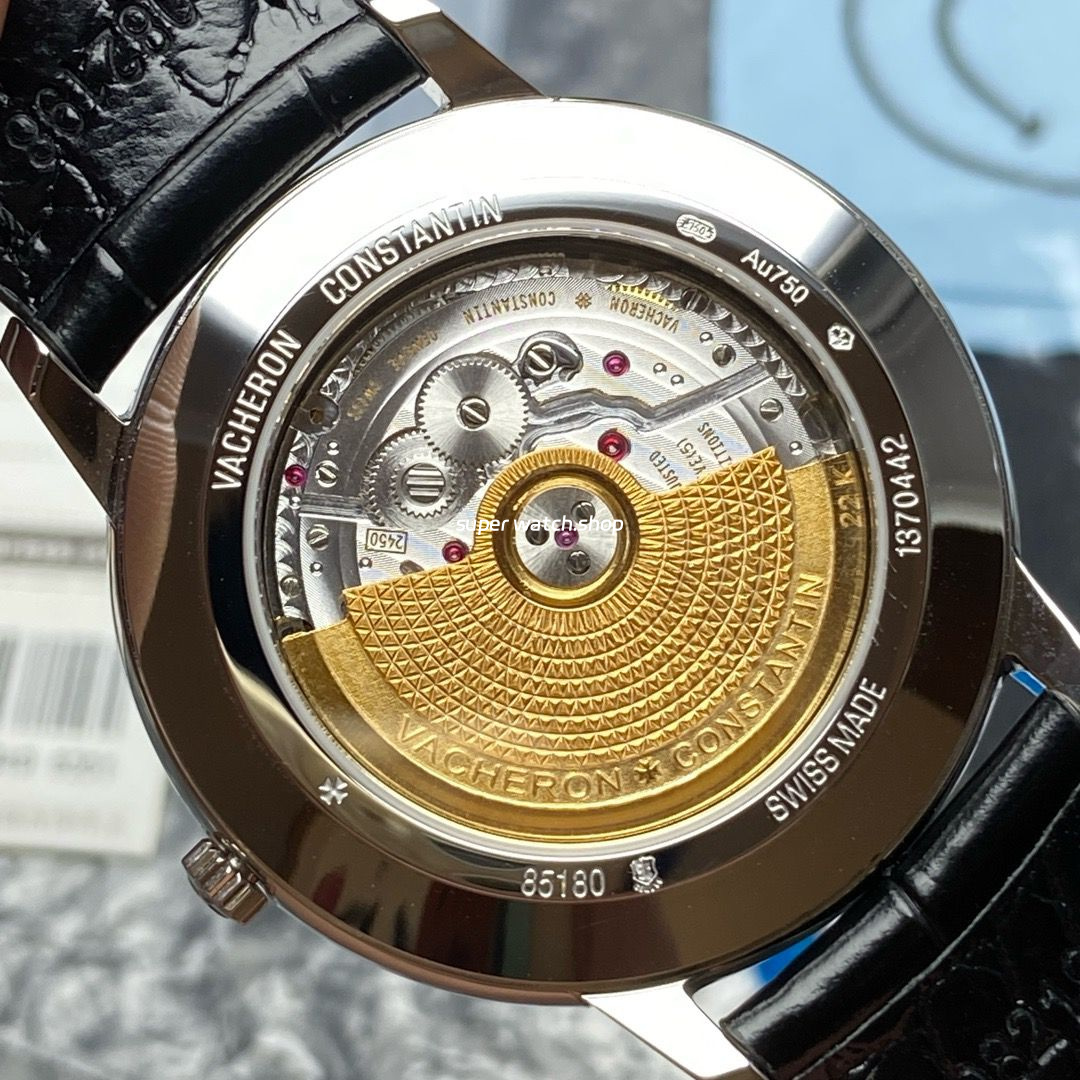 PPF Factory Vacheron Constantin Patrimony 85180-000G-9230 40mm Steel Leather Strap White Dial - Image 6