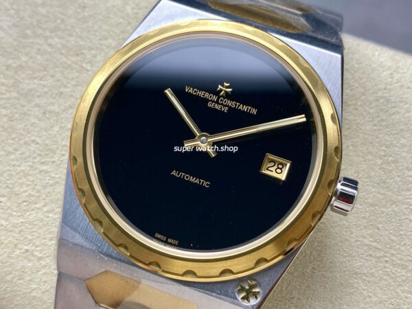 8+ Factory Vacheron Constantin Historiques 44018-37mm Half Yellow Gold Black Dial - Image 3
