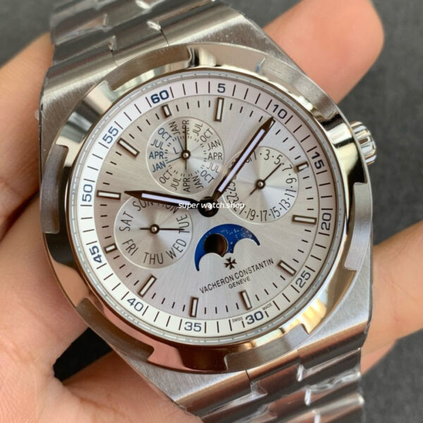 8F Factory Vacheron Constantin Overseas 4300V Perpetual Calendar 41.5mm Full Steel Silver Dial - Image 2