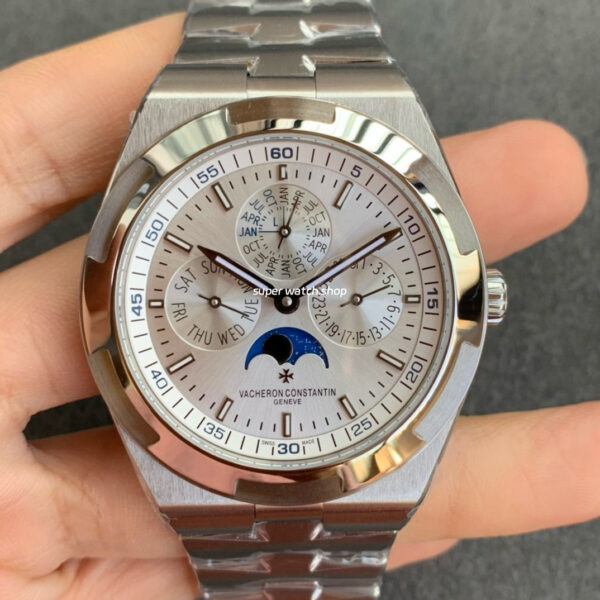 8F Factory Vacheron Constantin Overseas 4300V Perpetual Calendar 41.5mm Full Steel Silver Dial