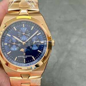 8F Factory Vacheron Constantin Overseas 4300V Perpetual Calendar 4300V/120R-B509 41.5mm Full Rose Gold Blue Dial