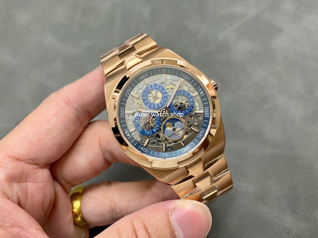 8F Factory Vacheron Constantin Overseas 4300V Perpetual Calendar Skeleton 4300V-120R-B642 41.5mm Full Rose Gold Skeletonized Dial - Image 2