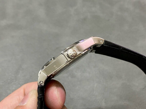 8F Factory Vacheron Constantin Overseas 47040/B01A-9094 41mm Steel Leather Strap Black Arabic numerals Dial - Image 6