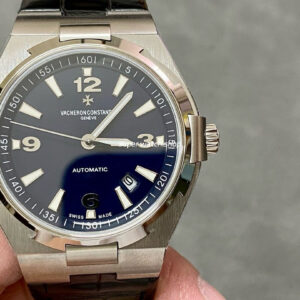 8F Factory Vacheron Constantin Overseas 47040/B01A-9094 41mm Steel Leather Strap Black Arabic numerals Dial