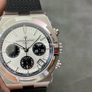 8F Factory Vacheron Constantin Overseas Chronograph 5500V/110A-B686 42.5mm Steel Rubber Strap Black Eye Silver Dial