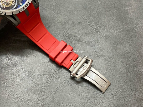 BBR Factory Roger Dubuis Excalibur Spider RDDBEX0479 Tourbillon 45mm Titanium Red Rubber Strap Blue Dial - Image 7