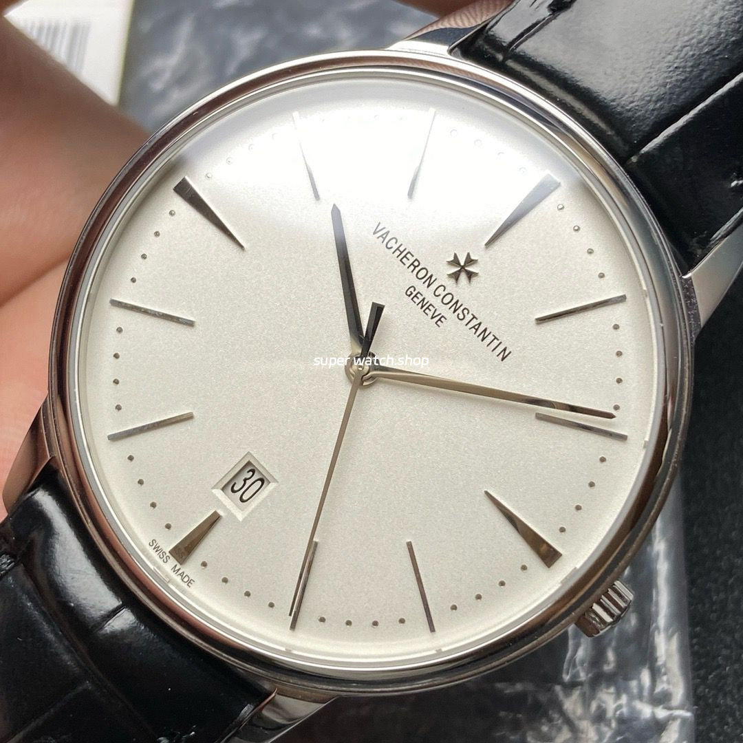 PPF Factory Vacheron Constantin Patrimony 85180-000G-9230 40mm Steel Leather Strap White Dial - Image 3