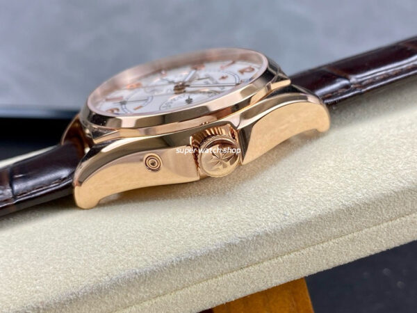 AI Factory Vacheron Constantin Fiftysix 4400E/000R-B436 40mm Rose Gold Leather Strap Arabic Numerals Silver Dial - Image 6