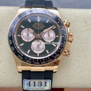 APS Factory Counterweight Rolex Daytona 126515LN-0002 40mm Rose Gold Oysterflex Black Dial