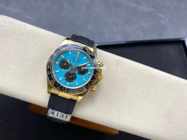 APS Factory Counterweight Rolex Daytona 126518LN Yellow Gold Oysterflex Tiffany Blue Dial - Image 5