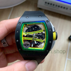 APS Factory Richard Mille RM 061-01 Black Rubber Strap Yohan Blake Skeletonized Green Dial