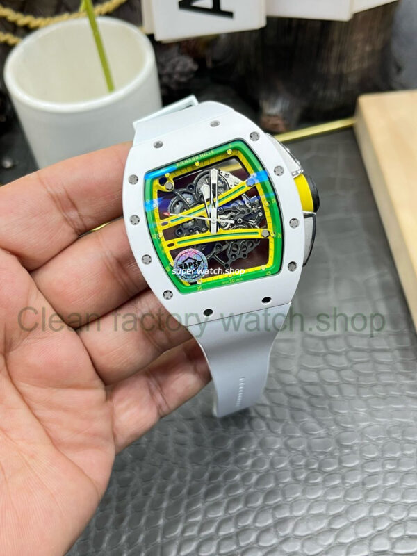 APS Factory Richard Mille RM 061-01 White Ceramic Yohan Blake Skeletonized Green Dial - Image 2