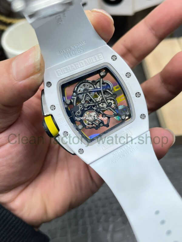 APS Factory Richard Mille RM 061-01 White Ceramic Yohan Blake Skeletonized Green Dial - Image 7
