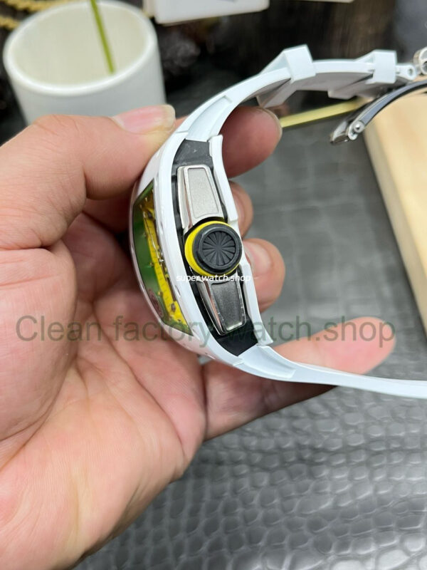 APS Factory Richard Mille RM 061-01 White Ceramic Yohan Blake Skeletonized Green Dial - Image 6