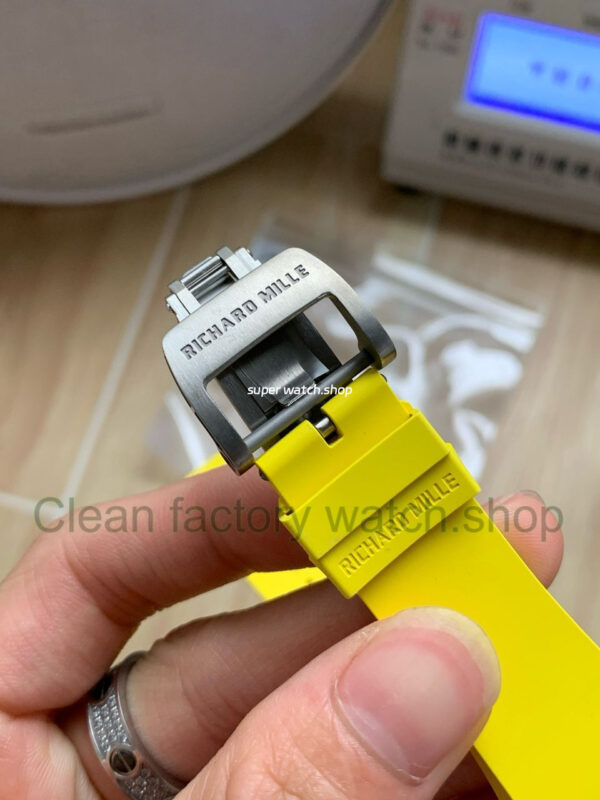 APS Factory Richard Mille RM 061-01 Yellow Rubber Strap Yohan Blake Skeletonized Green Dial - Image 6
