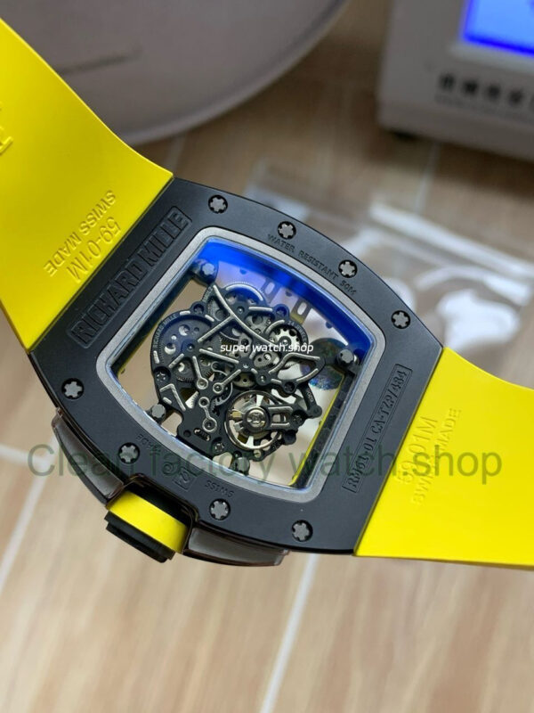 APS Factory Richard Mille RM 061-01 Yellow Rubber Strap Yohan Blake Skeletonized Green Dial - Image 5