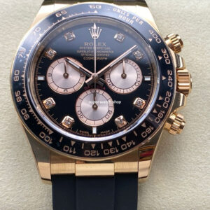 APS Factory counterweight Rolex Daytona 126515LN-0004 Rose Gold Oysterflex Diamond Black Dial