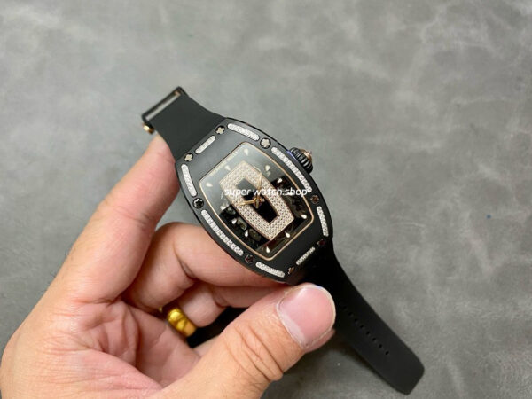 BBA Factory Richard Mille RM07 31.4mm Titanium&Carbon Fiber Black Rubber Strap Skeletonized Black Dial - Image 4