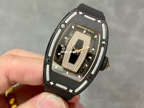 BBA Factory Richard Mille RM07 31.4mm Titanium&Carbon Fiber Black Rubber Strap Skeletonized Black Dial - Image 3