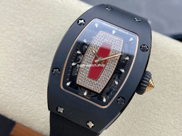 BBA Factory Richard Mille RM07 31.4mm Titanium&Carbon Fiber Black Rubber Strap Skeletonized Black Dial - Image 3