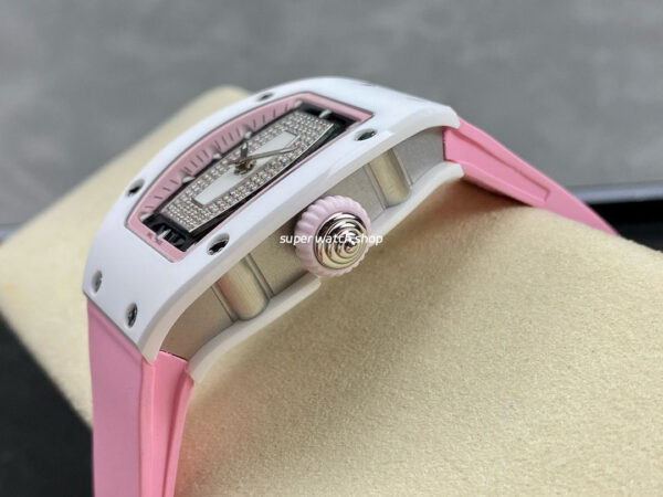 BBA Factory Richard Mille RM07 31.4mm Titanium&Carbon Fiber Pink Rubber Strap Skeletonized Pink Dial - Image 6