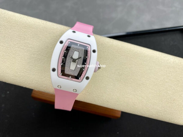 BBA Factory Richard Mille RM07 31.4mm Titanium&Carbon Fiber Pink Rubber Strap Skeletonized Pink Dial - Image 4