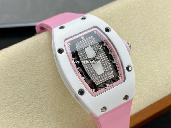 BBA Factory Richard Mille RM07 31.4mm Titanium&Carbon Fiber Pink Rubber Strap Skeletonized Pink Dial - Image 2