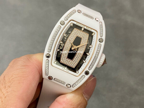 BBA Factory Richard Mille RM07 31.4mm Titanium&Carbon Fiber White Rubber Strap Skeletonized Black Dial - Image 3