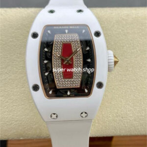 BBA Factory Richard Mille RM07 31.4mm Titanium&Carbon Fiber White Rubber Strap Skeletonized Black Dial