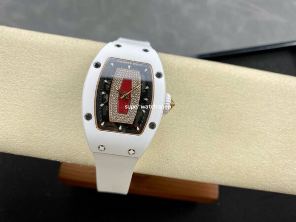 BBA Factory Richard Mille RM07 31.4mm Titanium&Carbon Fiber White Rubber Strap Skeletonized Black Dial - Image 4