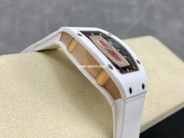 BBA Factory Richard Mille RM07 31.4mm Titanium&Carbon Fiber White Rubber Strap Skeletonized Black Dial - Image 5