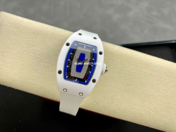 BBA Factory Richard Mille RM07 31.4mm Titanium&Carbon Fiber White Rubber Strap Skeletonized Blue Dial - Image 4