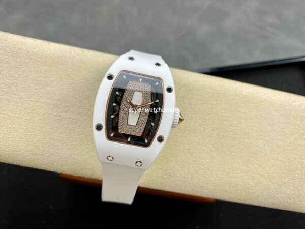 BBA Factory Richard Mille RM07 31.4mm Titanium&Carbon Fiber White Rubber Strap Skeletonized Dial - Image 4