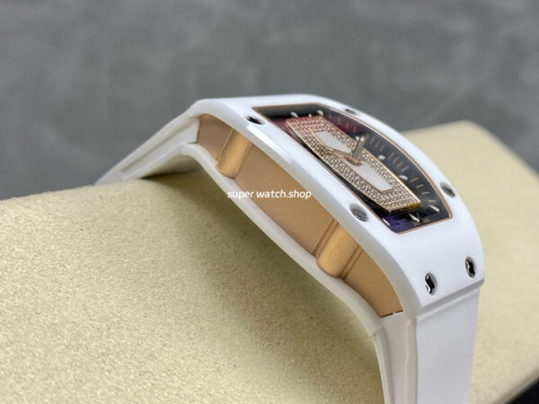 BBA Factory Richard Mille RM07 31.4mm Titanium&Carbon Fiber White Rubber Strap Skeletonized Dial - Image 5