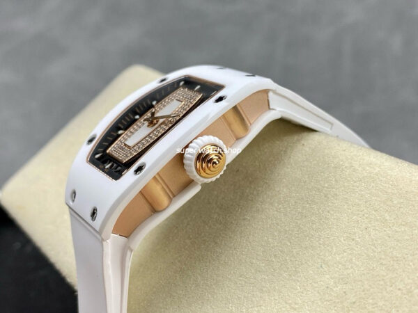 BBA Factory Richard Mille RM07 31.4mm Titanium&Carbon Fiber White Rubber Strap Skeletonized Dial - Image 6