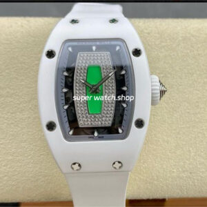 BBA Factory Richard Mille RM07 31.4mm Titanium&Carbon Fiber White Rubber Strap Skeletonized Grey Dial