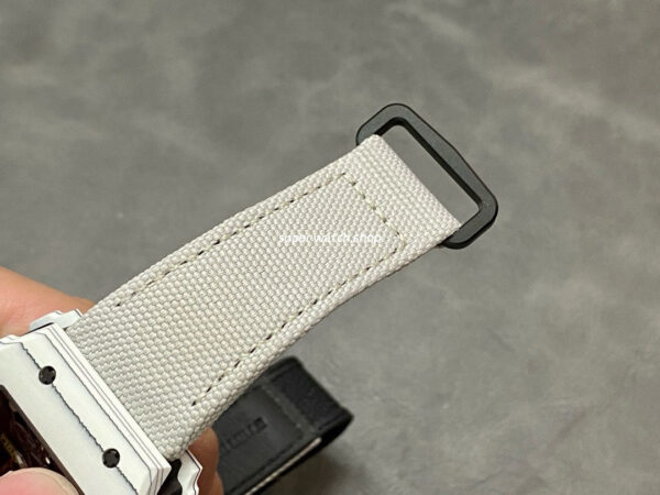 BBR Factory Richard Mille 42mm RM35-01 White Carbon Fiber White Canvas Strap White Skeletonized - Image 8