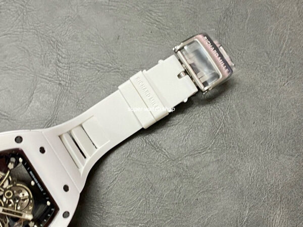 BBR Factory Richard Mille 43mm RM055 White Ceramics White Rubber Strap Black Skeletonized Dial - Image 7