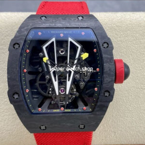 BBR Factory Richard Mille Tourbillon RM27-03 40mm Black Carbon Case Textile Strap Skeletonized Dial