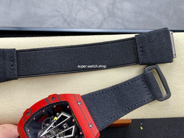 BBR Factory Richard Mille Tourbillon RM27-03 40mm Red Carbon Case Textile Strap Skeletonized Dial - Image 9