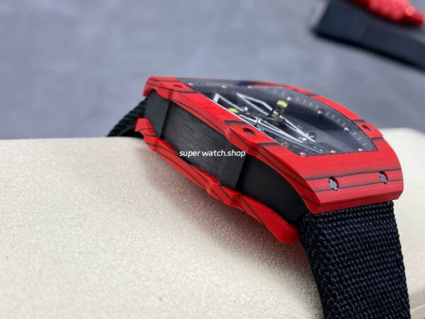 BBR Factory Richard Mille Tourbillon RM27-03 40mm Red Carbon Case Textile Strap Skeletonized Dial - Image 5