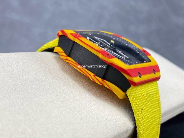 BBR Factory Richard Mille Tourbillon RM27-03 40mm Yellow Carbon Case Textile Strap Skeletonized Dial - Image 5