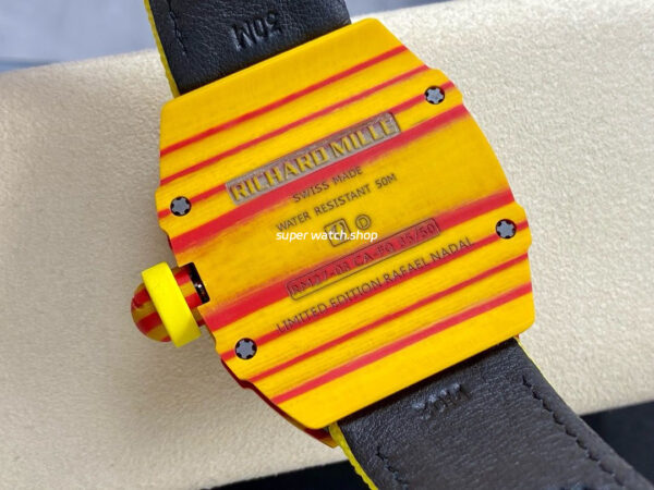 BBR Factory Richard Mille Tourbillon RM27-03 40mm Yellow Carbon Case Textile Strap Skeletonized Dial - Image 7