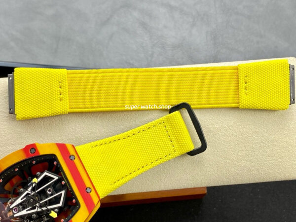 BBR Factory Richard Mille Tourbillon RM27-03 40mm Yellow Carbon Case Textile Strap Skeletonized Dial - Image 8