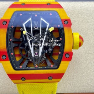 BBR Factory Richard Mille Tourbillon RM27-03 40mm Yellow Carbon Case Textile Strap Skeletonized Dial