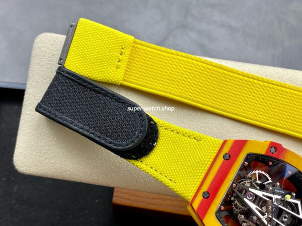 BBR Factory Richard Mille Tourbillon RM27-03 40mm Yellow Carbon Case Textile Strap Skeletonized Dial - Image 9