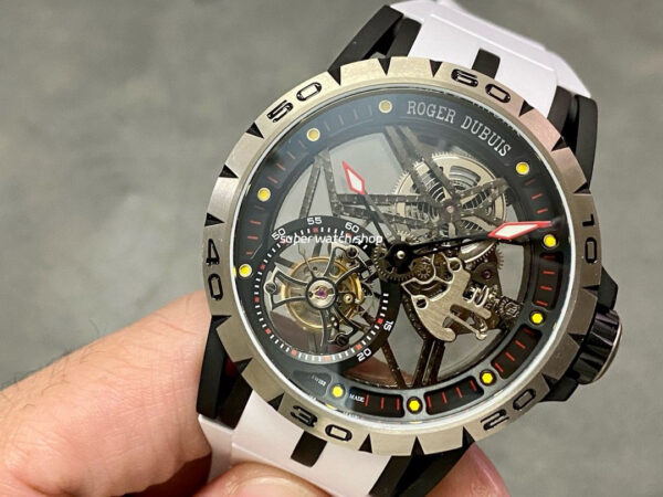 BBR Factory Roger Dubuis Excalibur Spider RDDBEX0479 Tourbillon 45mm Titanium White Rubber Strap Black Dial - Image 3